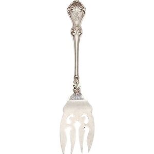Roger Williams Silver Co Sterling Silver Corinthian Salad Fork w/Monogram #15838